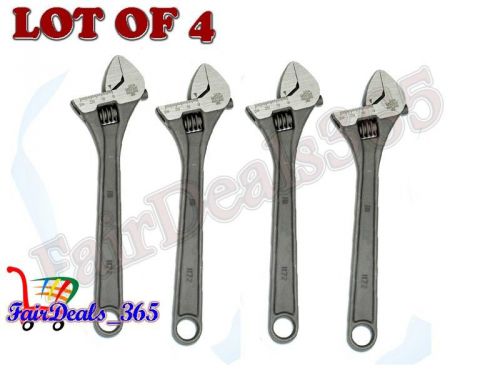LOT OF 4 PCS ADJUSTABLE WRENCH SPANNERS BLACK PHOSPHATE FINISHES 10&#034; 250MM