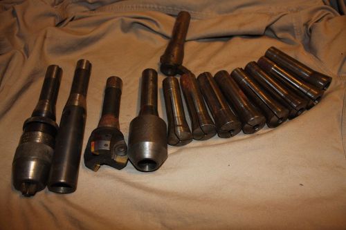 Lot of R8 Collets, Enco Drill Chuck, Fly Cutter