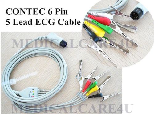 5 lead ECG cable with 5 clips for CONTEC ICU VET patient monitor,2014 NEW