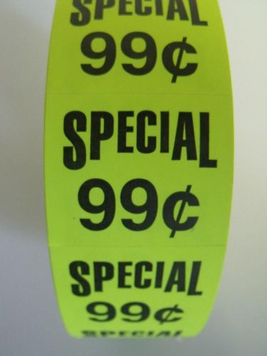 99 Cent Labels #3000 1 1/2&#034;  X  1 1/2&#034; Best Buy! Neon Yellow EEN