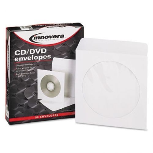 INNOVERA CD/DVD ENVELOPE 50 PAPER ENVELOPES CLEAR WINDOW - NIP