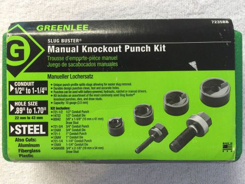 Greenlee slug buster manual knockout punch kit - 1/2&#034; to 1-1/4&#034; conduit - 7235bb for sale