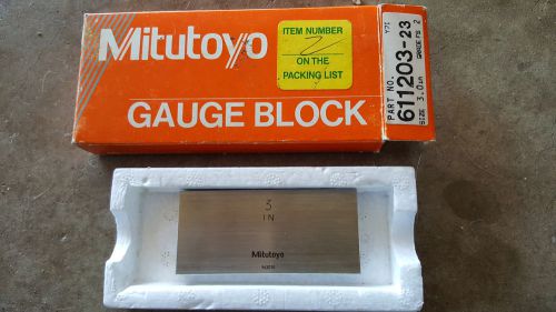 Mitutoyo 611203-23 3&#034; inch steel gauge gage block grade 2 fs for sale
