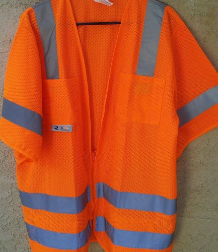 Safety Vest with short sleeves- large, Level 2 Class 3, Orange