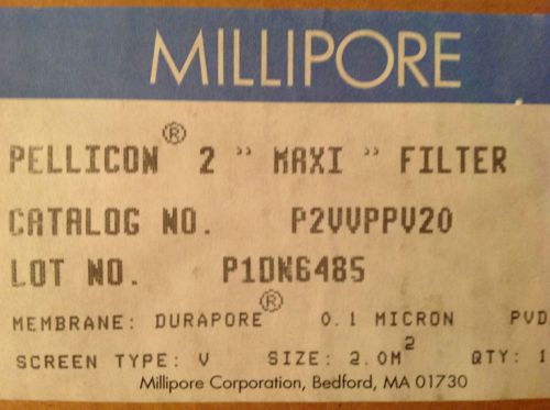 MILLIPORE PELLICON 2 &#034;MAXI&#034; Filter Cassette CAT P2VVPPV20, 0.1u, PVD, 2.0m?
