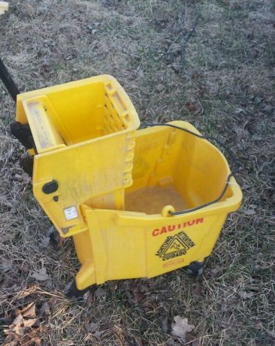 Janitorial Mop Bucket and Wringer Combo Set; Heavy Duty Commercial rubbermaid