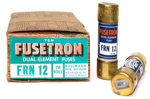 Bussmann Fusetron Dual Element Fuses FRN-12 250 Volt Lot of 2 NEW FREE SHIPPING