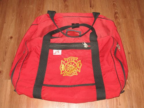 Fire fighter xlg gear bag turnout w/handles nylon heavy duty dbl zipper nice usa for sale