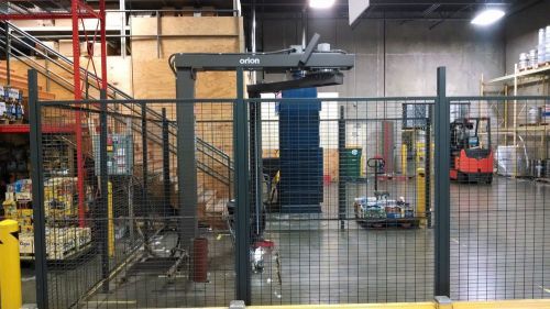 Orion rotary tower automatic pallet wrap machine with safety fencing for sale -
							
							show original title for sale