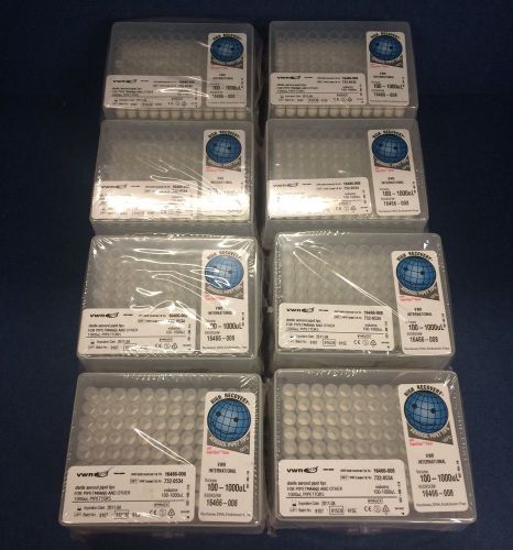 Lot of (8) VWR Pipet Tips for Pipetman Cat No 16466-008 ~ 100-1000ul Sterile