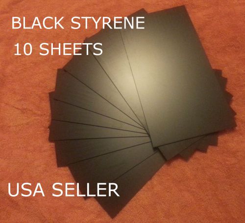 STYRENE SHEETS (10) .060 (1.5 MM) POLYSTYRENE BLACK -  .06 0.060 VACUUM FORMING