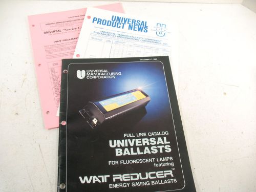 FULL LINE CATALOG UNIVERSAL BALLASTS FOR FLUORESCENT LAMPS 1984  WITH PRICE LIST