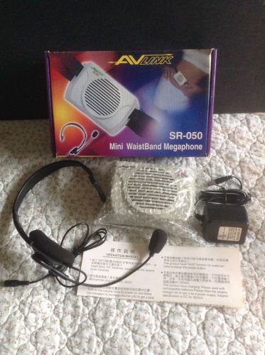 Avlink Mini Waistband Megaphone + Microphone Headset SR-050 DC &amp; Battery NEW