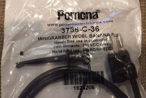 4 Pomona 3786-C-36 Minigrabber w/ Double Banana Plug 36&#034; Connectors