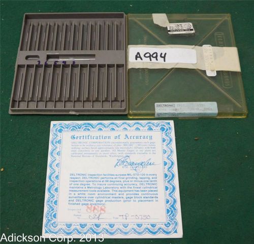 DELTRONIC TP-0750 PIN GAGE SET !!  A994
