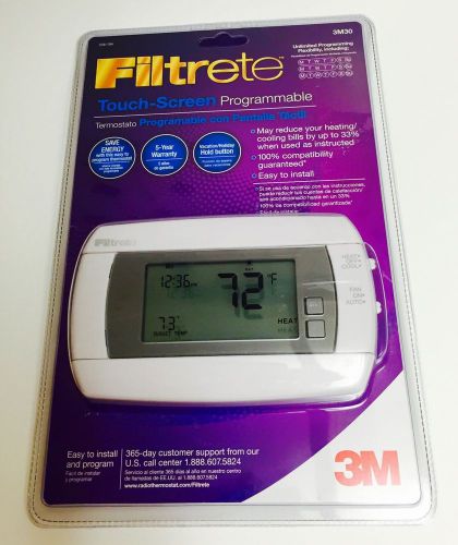 FILTRETE 3M30 TOUCH SCREEN PROGRAMMABLE THERMOSTAT
