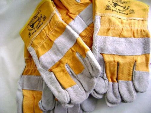 5 Pair Lot Of Leather Work Gloves Size Large  Free Shipping