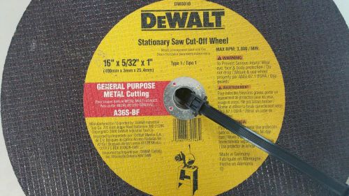 6 PACK of DeWalt ~ DW8010 ~ 16&#034; x 5/32&#034; x 1&#034; Metal Stationary Saw Cut-Off Wheel