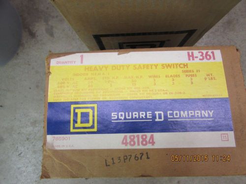 SQUARE D H361 30A HEAVY DUTY SAFETY SWITCH BREAKER 600VAC