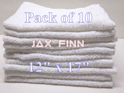 10 Pack - 12&#034; x 17&#034;  Terry Towels w/Sewn Edges for Cleaning, Waxing, Shop Rags