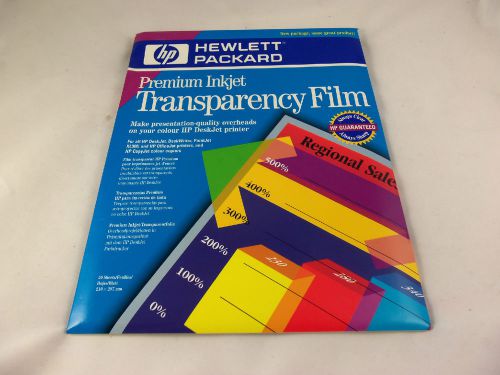 HP Premium Inkjet Transparency Film 50 Sheets Package C3834A Sealed New