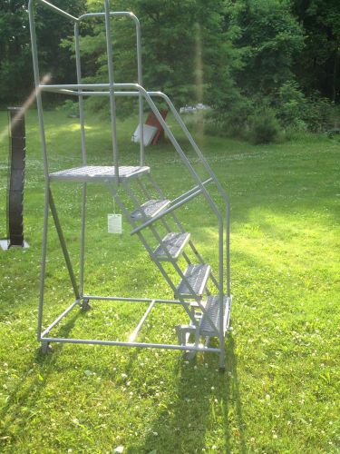 5 Step Cotterman Rolling Ladder Fully Assembled 450 Lb Capacity
