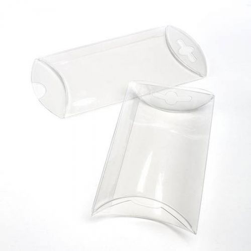 CLEAR PLASTIC PILLOW HANGERS BOXES.  100 PCS.  Available in 6 sizes
