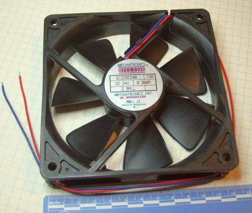 NEW MECHATRONICS G1225E24B AXIAL COOLING FAN 24 VDC 120mm 105 CFM BALL BEARING