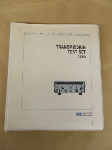HP 3551A Transmission Test Set Operating and Service Manual