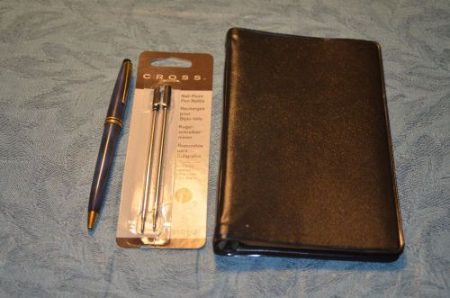 NEW CONDITION CROSS PEN AND SET OF REFILLS IN PKG WITH NOTEBOOK