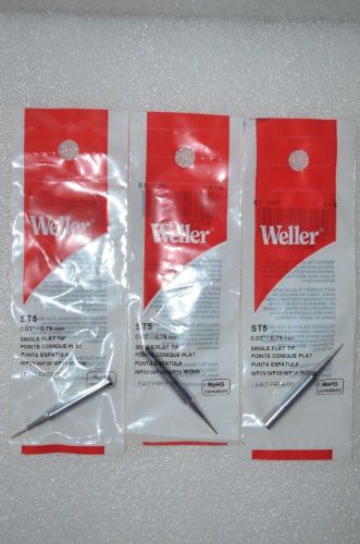 3x Original Weller ST5 1/32 SINGLE FLAT tip for WP25, WP30, WP35, WLC100
