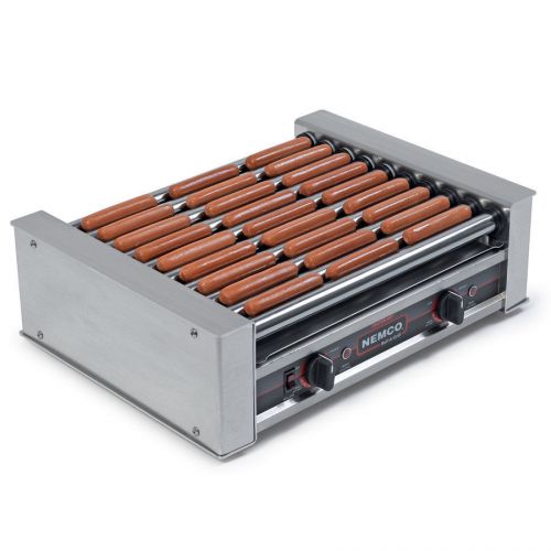 Nemco 8027SX-220 Hot Dog Roller Grill  Flat Top, 220v Silverstone coated rollers