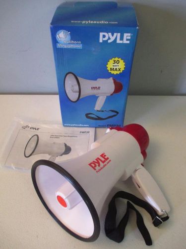 Bullhorn Megaphone Loud Speaker Professional W Siren Hand Held Pyle Pro  =