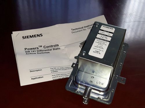 New differential static powers airflow switch made by siemens – #141-0574 for sale