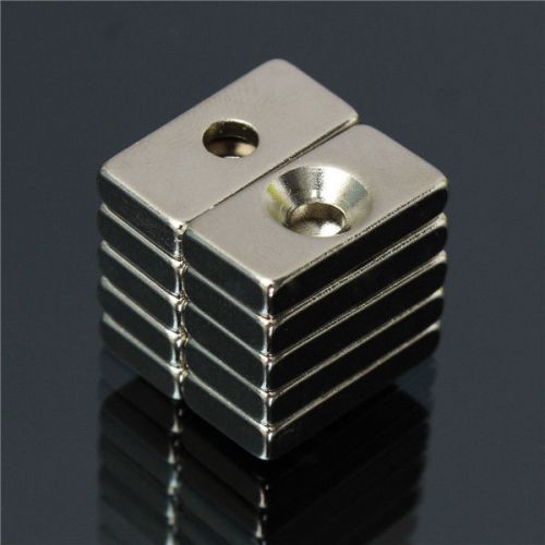 10pcs N52 20x10x4mm Strong Magnets 4mm Hole Rare Earth Neodymium Magnets