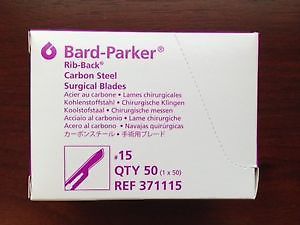 Bard-parker® carbon rib-back® blades size 15 50/bx 371115 for sale