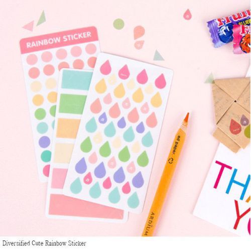 new Rainbow Sticker Ver.123 Set Diary Planner Journal Scrapbook Decorative