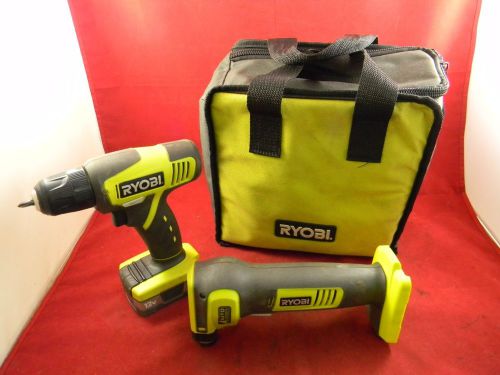Ryobi - HJP001 12v Lithium 3/8&#034; Drill Driver, JG001 Auto Hammer, Battery and Bag