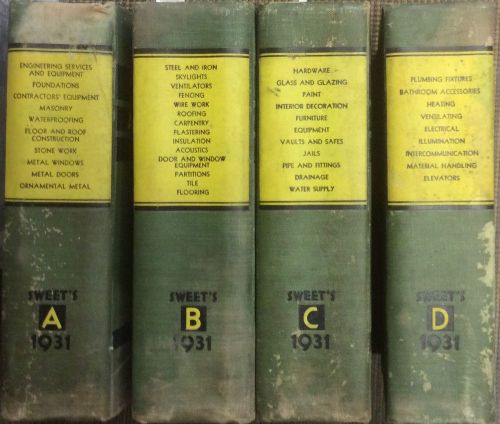 Vintage 1931 Sweets Catalog, 4 Volumes, Architectural Products &amp; Details