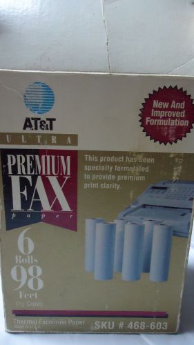AT&amp;T Ultra Premium Fax Paper 6 Rolls 98 Feet Per Roll Thermal Facsimile Paper