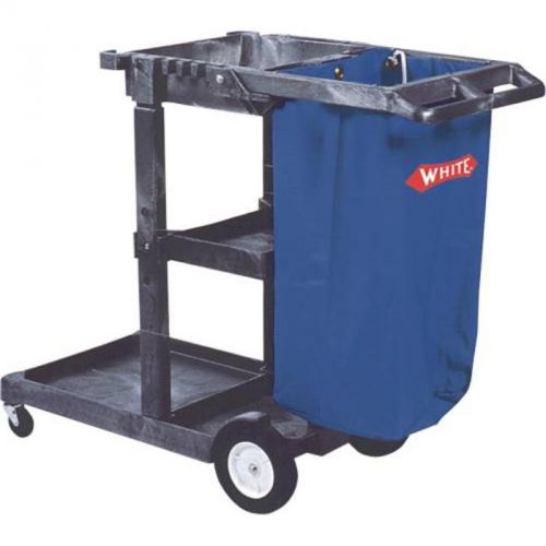 Janitor&#039;s cart w/25gl blue vinyl bag impact products trash cans 6850 for sale