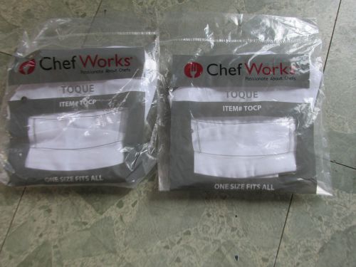 Chef Works TOQUE white TOCP Lot of 2 HAT