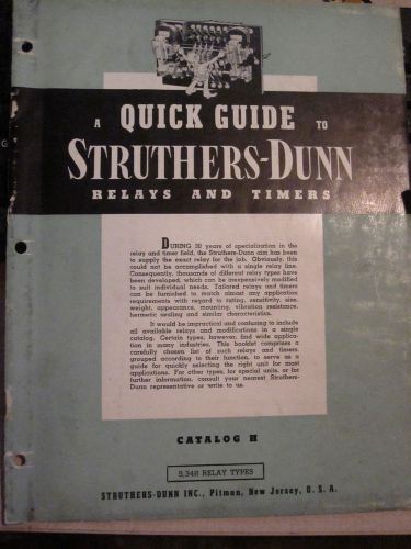 1955 Quick Guide to Struthers-Dunn Relays &amp; Timers Vintage Electrical Insert