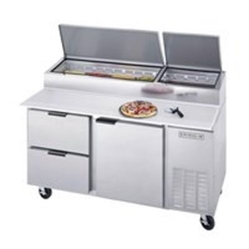Beverage-Air DPD119-2 119&#034; Pizza Prep Table with Three Doors and Two Drawers