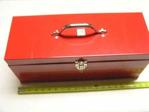 Steel portable tool box 7&#034; wide 7&#034; tall 19&#034; long reinforced corners red 1220 for sale