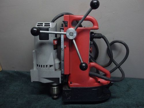 Milwaukee 4203 electromagnetic drill press with drill - swivel base for sale