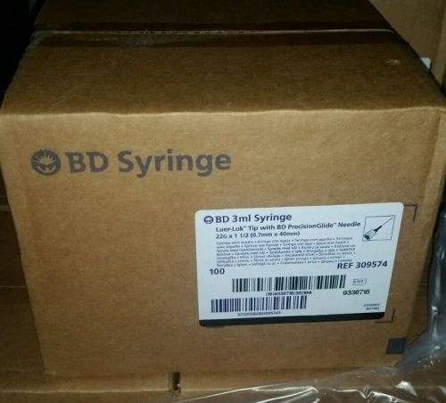 (100 pack) 3ml/3cc BD Sterile Syringe Luer Lock Tip 22G x 1 1/2 (0.7mm x 40mm  )