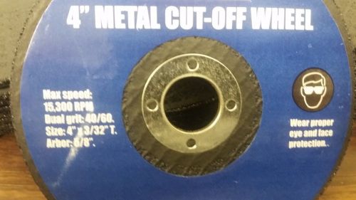 4&#034; Metal Cut off Wheel Duel Grit 40/60 4&#034; x 4/32&#034; 5/8&#034; Arbor 15.3K RPM Lot of 40