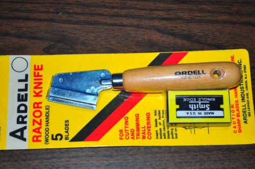 Ardell Razor Trimming Cutting,Wall Covering knife w/5 blades wood handle USA