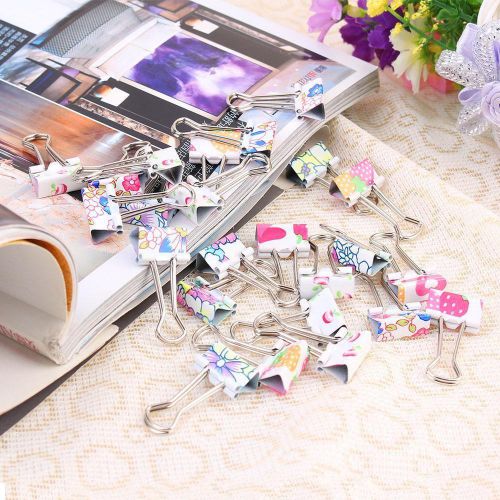 Colorful  Cute Printing Style Clamp Metal Binder Clips / Paper Clips / Clamps